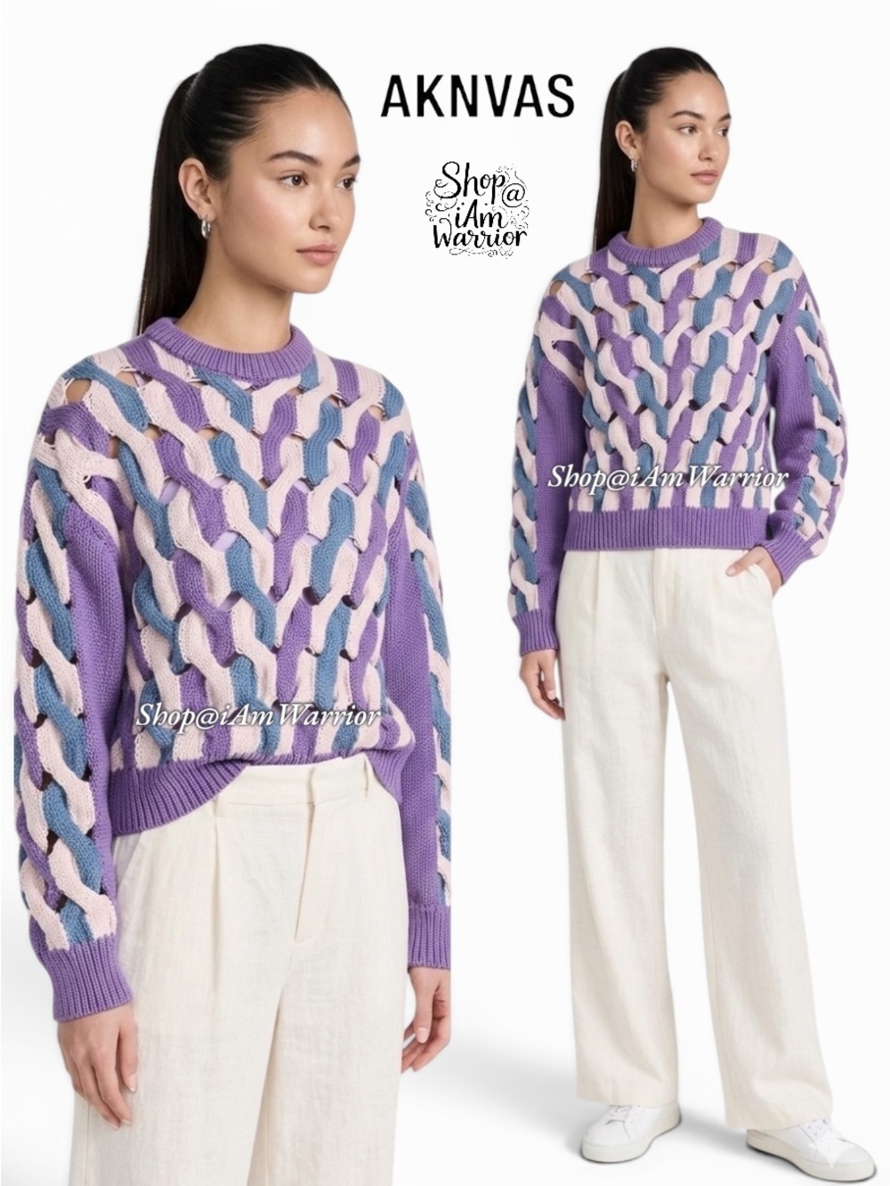 AKNVAS lattice open weave chunky knit sweater *shop@iamwarrior